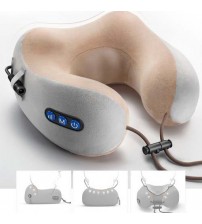 New Travel U shaped Pillow Vibrration Kneading Massage Cervical Pillow Portable Waist Shoulder Electric Massager